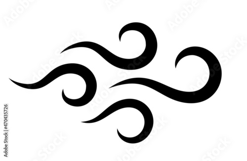 Wind icon, air puff vector symbol
