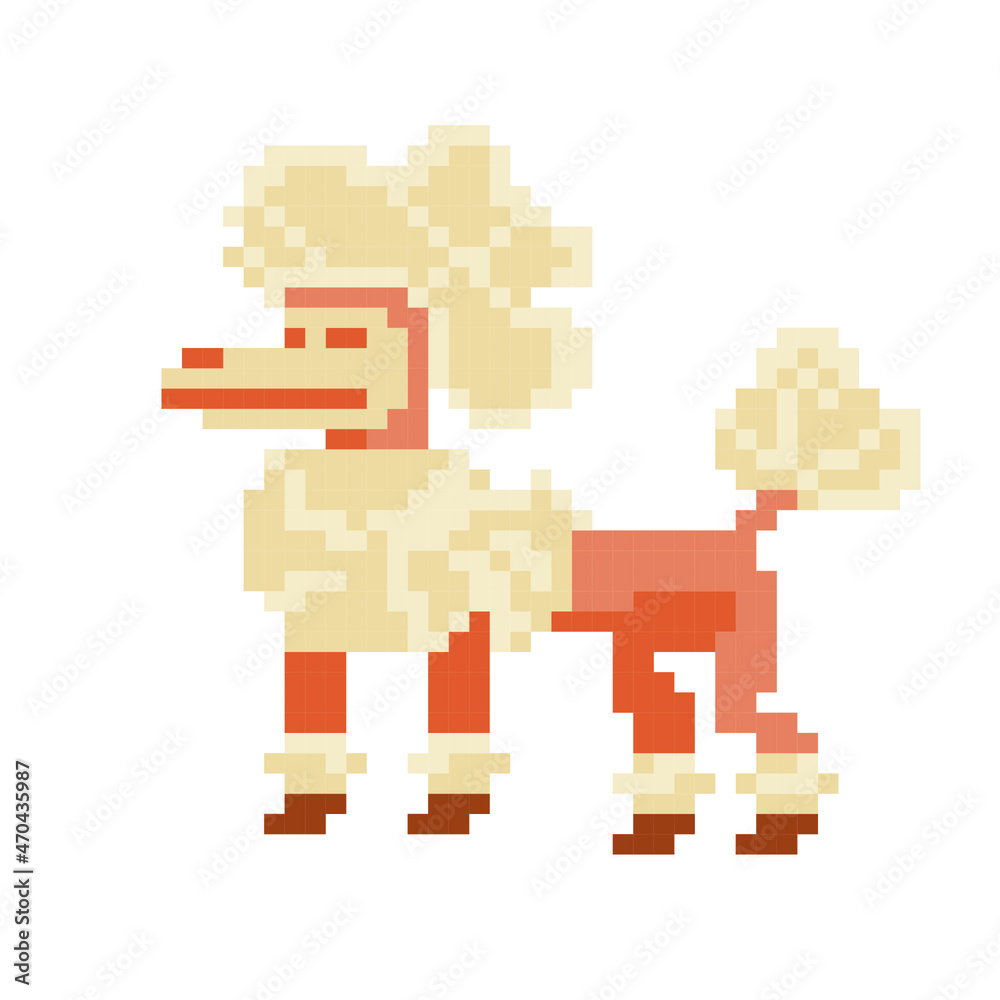Dog breeds. Pixel art 80s style icons. Stickers and embroidery design. Video game sprite. Logo design template for pet shops, veterinary clinics and animal shelters homeless. Vector illustration. Dog breeds. Pixel art 80s style icons. Stickers and embroidery design. Video game sprite. Logo design template for pet shops, veterinary clinics and animal shelters homeless. Vector illustration.