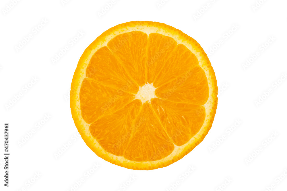 Half sliced navel orange isolated on white background with Clipping Path Half sliced navel orange isolated on white background with Clipping Path