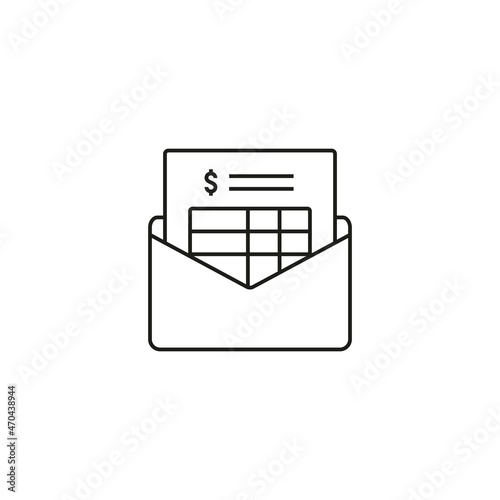 send business report icon line style graphic design vector