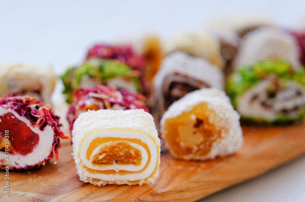 Turkish delight. Oriental lokum and muska pestili. Turkish delight. Oriental lokum and muska pestili.
