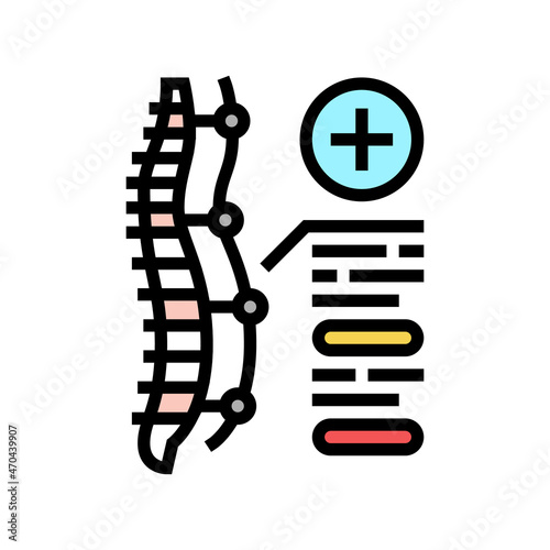 spine stabilization and reconstruction color icon vector. spine stabilization and reconstruction sign. isolated symbol illustration