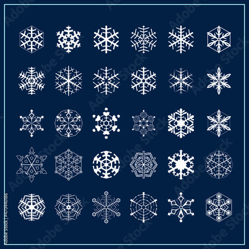 snowflake set vector pattern for use in design in winter