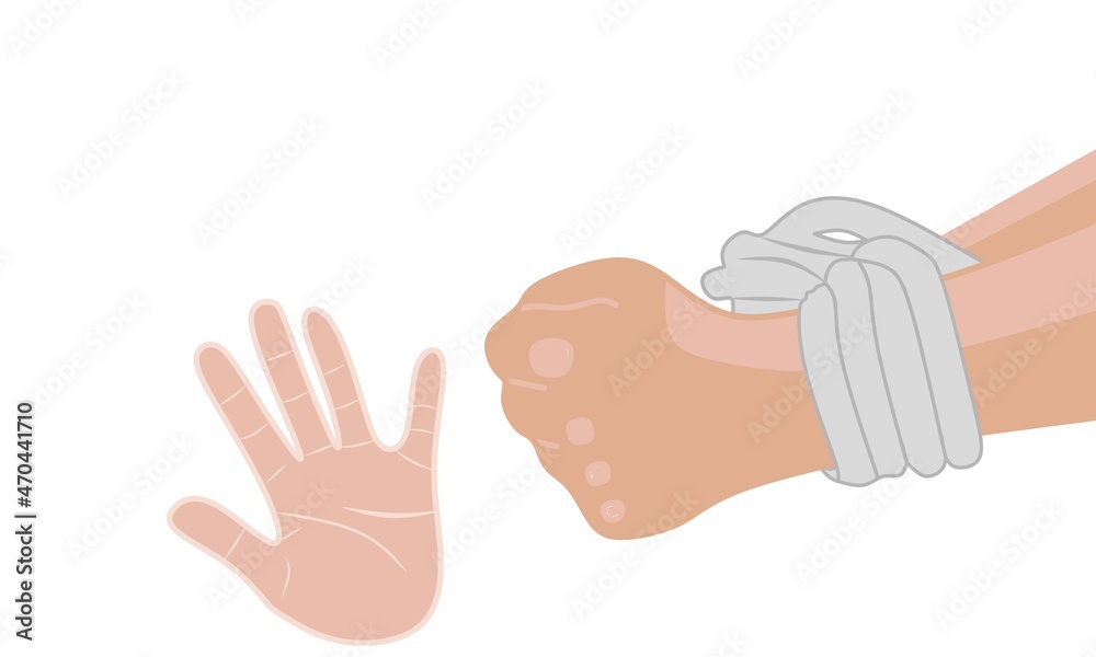 Victims of violence. Hands tied.Day Against Violence Against Women concept Victims of violence. Hands tied.Day Against Violence Against Women concept