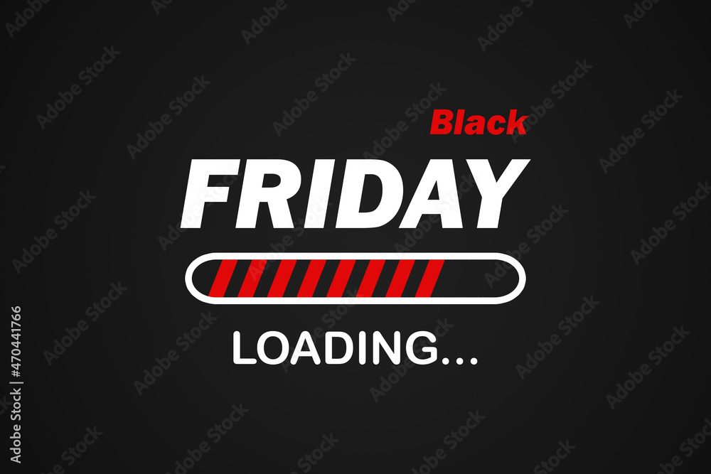 Obraz premium Black friday. Progress loading bar on black background