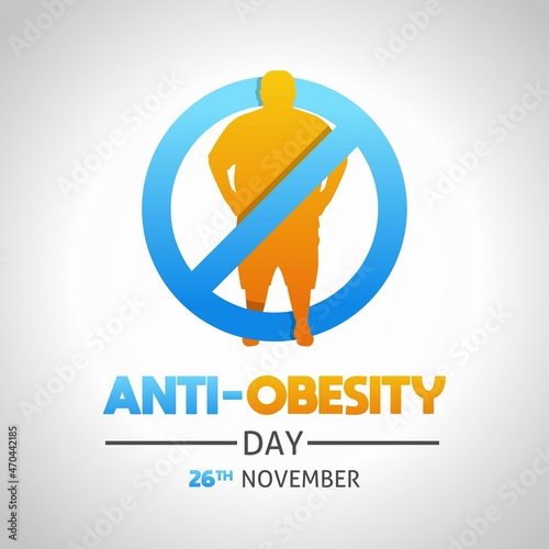 Anti obesity day theme illustration. Vector illustration. Suitable for Poster, Banners, campaign and greeting card. 