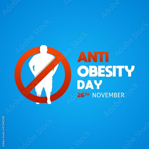 Anti obesity day theme illustration. Vector illustration. Suitable for Poster, Banners, campaign and greeting card. 
