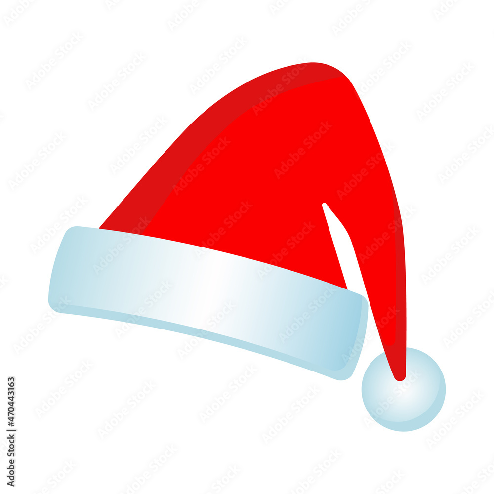 Image with colorful santa claus hat on soft white background. Christmas design. Image with colorful santa claus hat on soft white background. Christmas design.