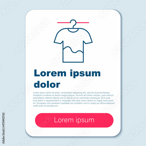 Line Drying clothes icon isolated on grey background. Clean shirt. Wash clothes on a rope with clothespins. Clothing care and tidiness. Colorful outline concept. Vector