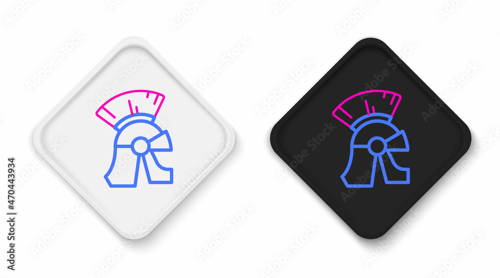 Line Roman army helmet icon isolated on white background. Colorful outline concept. Vector Line Roman army helmet icon isolated on white background. Colorful outline concept. Vector