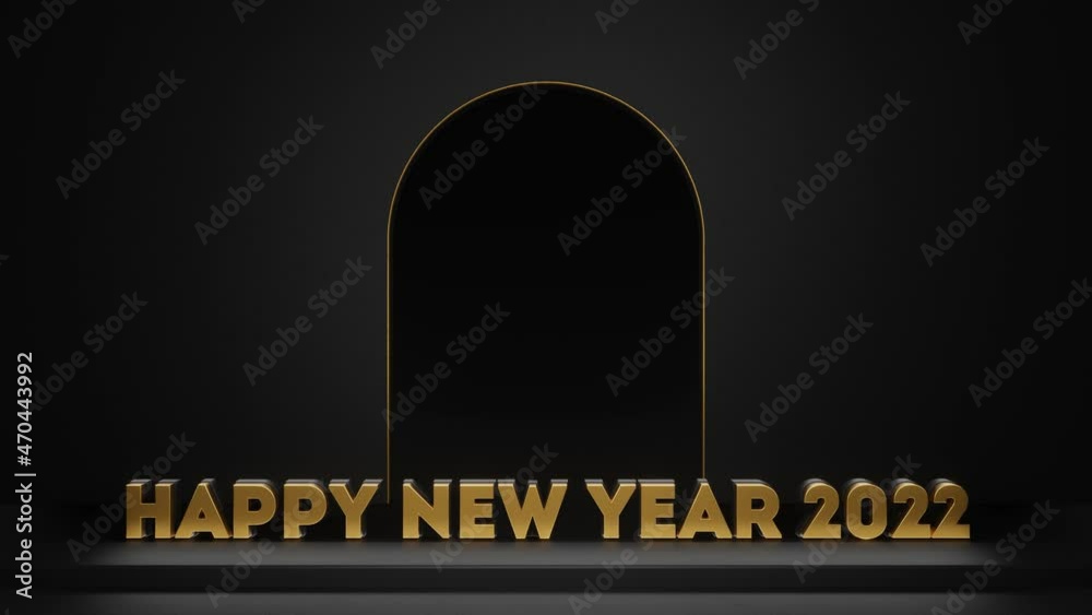 Video Stock Happy new year 2022 Golden Text 3d animation and gold ...