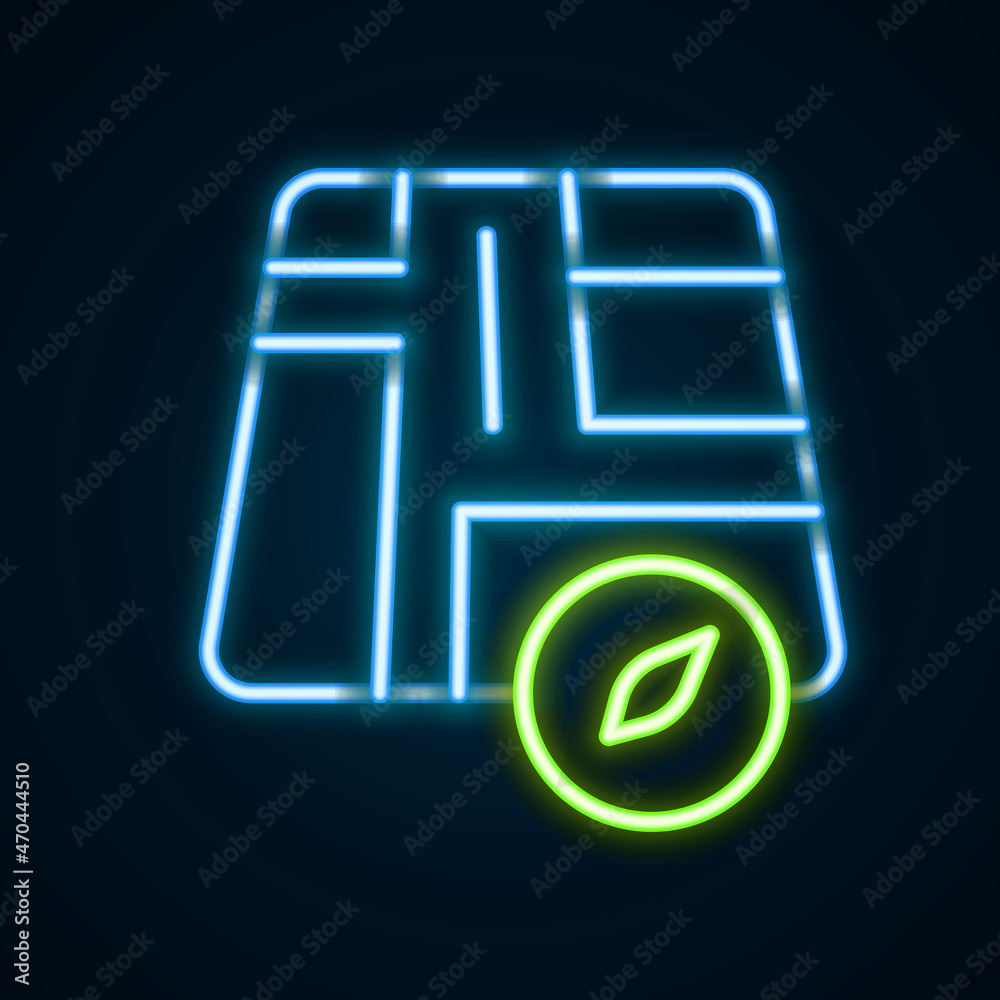 Glowing neon line Map pointer with taxi car icon isolated on black background. Location symbol. Colorful outline concept. Vector Glowing neon line Map pointer with taxi car icon isolated on black background. Location symbol. Colorful outline concept. Vector