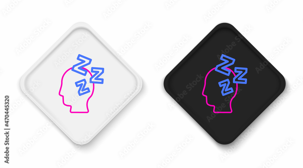 Line Dreams icon isolated on white background. Sleep, rest, dream concept. Resting time and comfortable relaxation. Colorful outline concept. Vector Line Dreams icon isolated on white background. Sleep, rest, dream concept. Resting time and comfortable relaxation. Colorful outline concept. Vector
