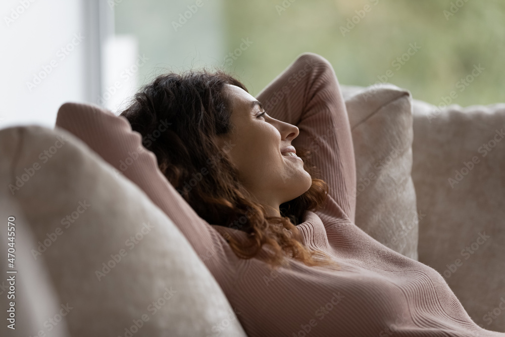 Dreamy Beauty: Woman Sleeping in Comfort