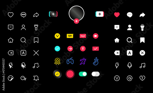 tik tok screen social media interface application icon