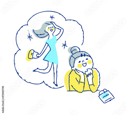 痩せた自分を想像する女性