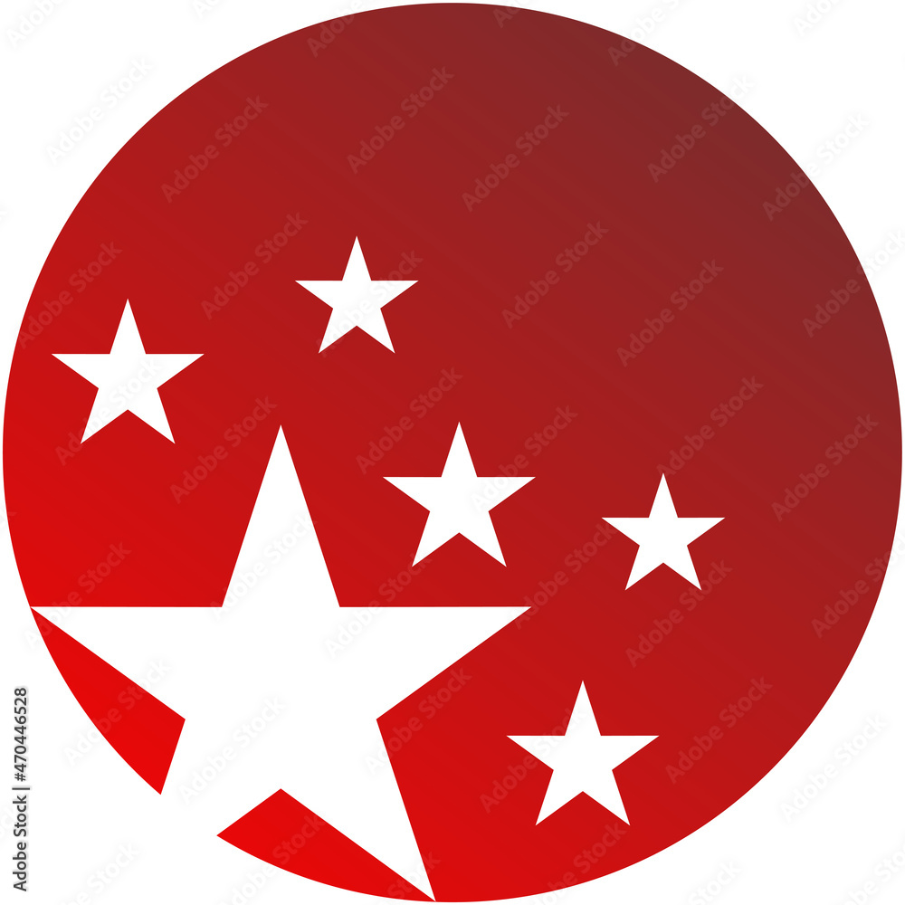 Obraz premium logo of three stars on the red planet