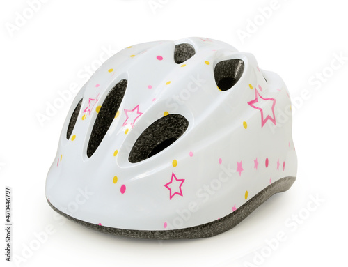 Protective helmet for bicycle, skateboard, inline skates, scooters isolated on white background