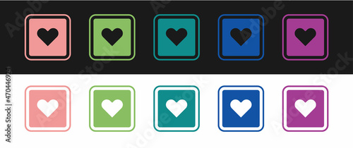 Set Like heart icon isolated on black and white background. Counter Notification Icon. Follower Insta. Vector