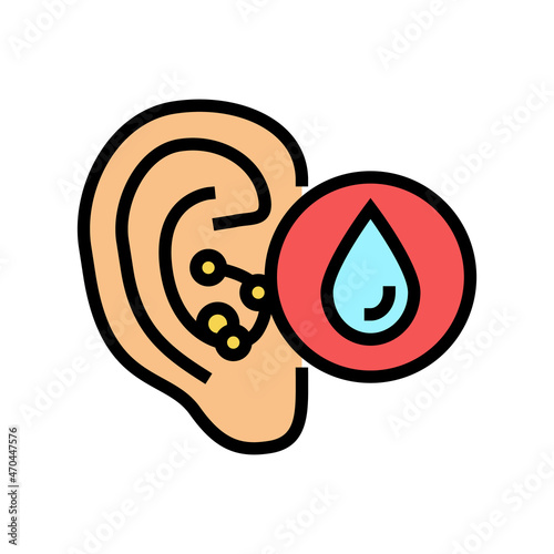 swimmers ear color icon vector. swimmers ear sign. isolated symbol illustration