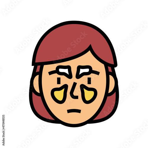 sinus problems color icon vector. sinus problems sign. isolated symbol illustration
