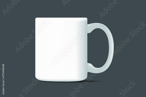 Mug mockup, ceramic clean white mug, isolated on a white background