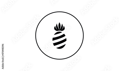Pineapple icon vector in outline style template.