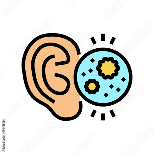 ear infection color icon vector. ear infection sign. isolated symbol illustration