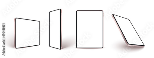 Realistic tablet mockup, pad concept blank screen.