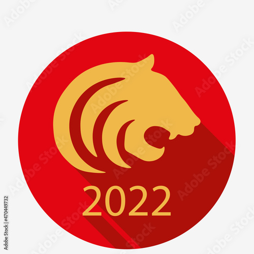 Canvas Print 2022, Tiger year flat icon