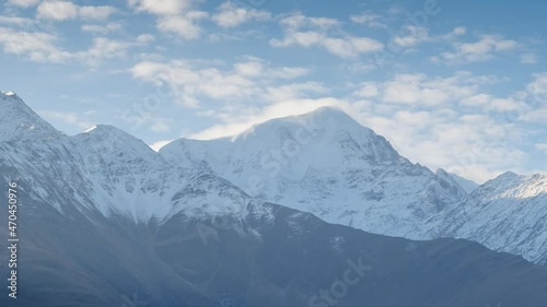 Wallpaper Mural Sunrise time lapse of very beautiful nature of mountain peaks , Northern Ossetia, Dargavs, Caucasus, Russia , Moving clouds Torontodigital.ca