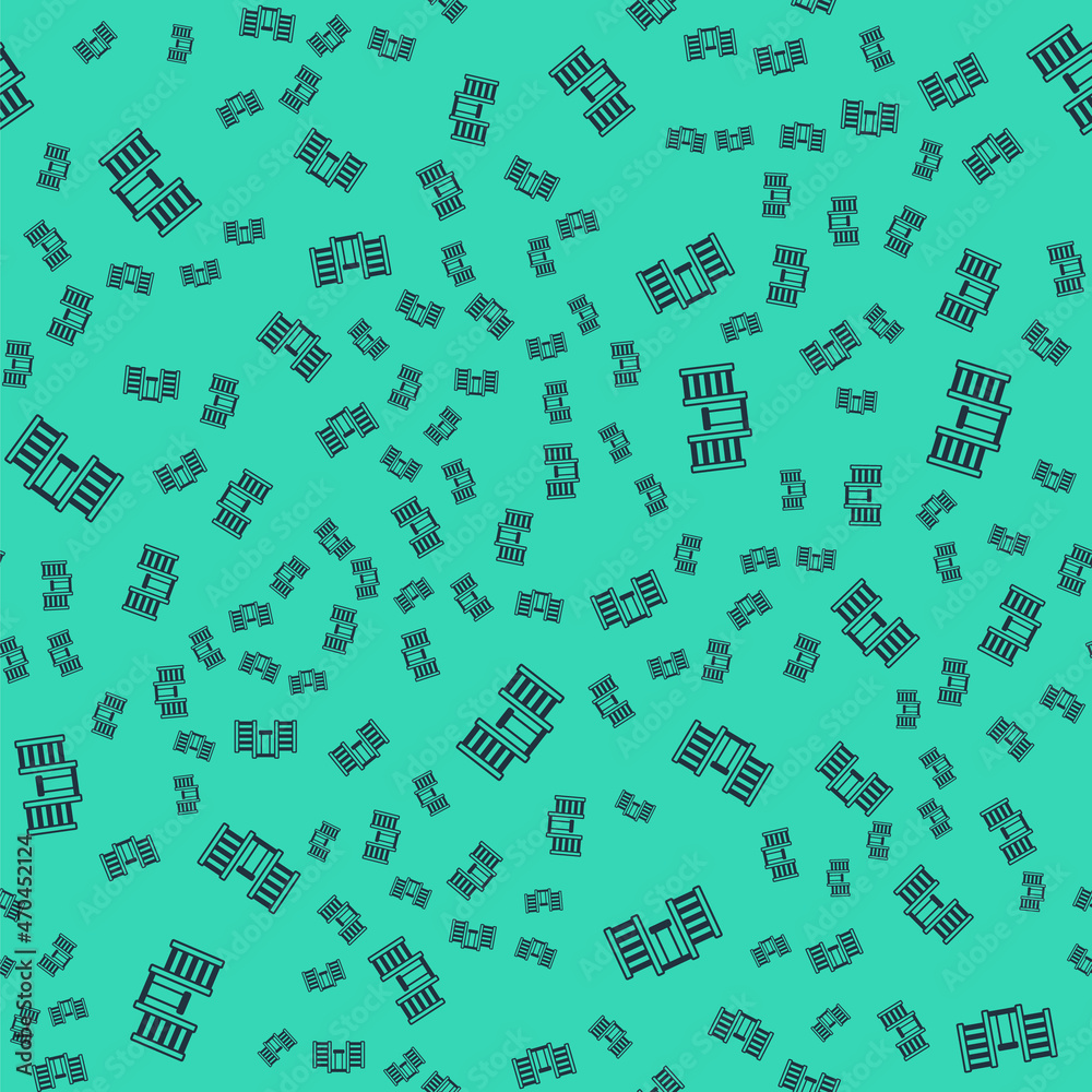 Black Wooden Swedish wall icon isolated seamless pattern on green background. Swedish stairs. Vector Black Wooden Swedish wall icon isolated seamless pattern on green background. Swedish stairs. Vector