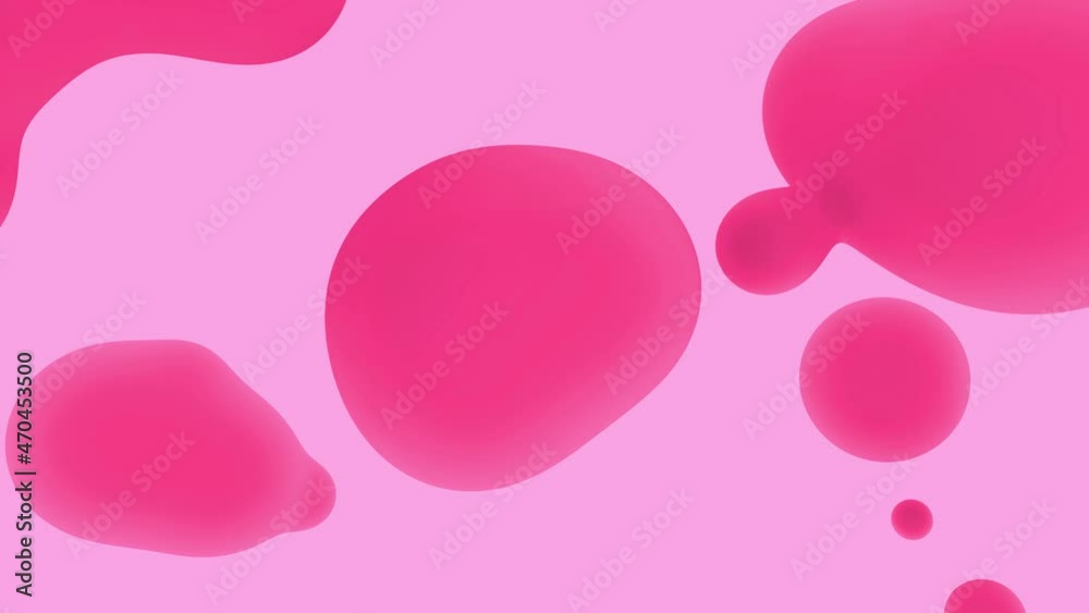 3d animation - Abstract and fluid volumetric pink shapes that attract each other and transform. 