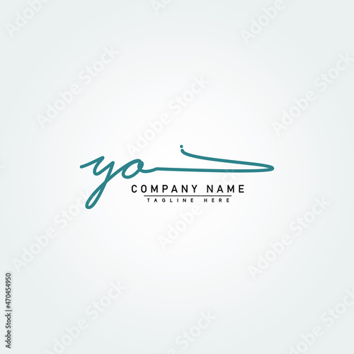 Initial Letter YO Logo - Handwritten Signature Logo