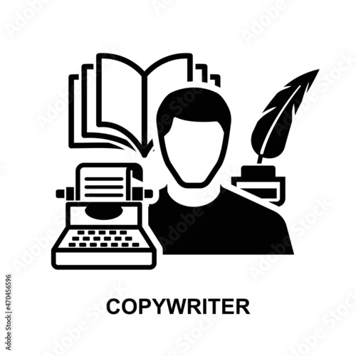 Copywriter icon isolated on white background vector illustration. photo