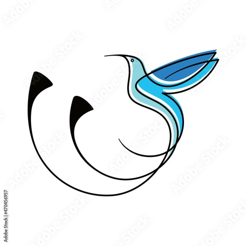 minimalist hummingbird logo