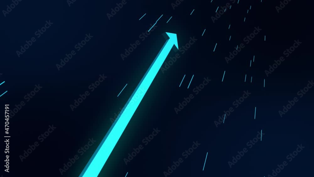 Boosting stable Business - 3D arrow Line chart for business development suddenly gain to success beyond the limit - achieve profit development increasing - highest growth to win world competition