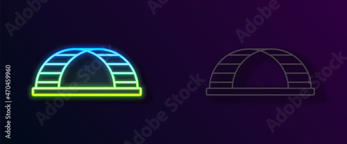 Wallpaper Mural Glowing neon line Monkey bar icon isolated on black background. Vector Torontodigital.ca