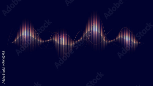 Vector illustration of abstract sound waves photo