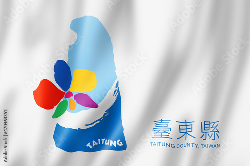 Taitung county flag, China photo