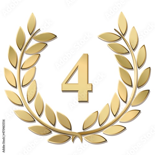3D gold laurel wreath 4 vector isolated on a white background	
