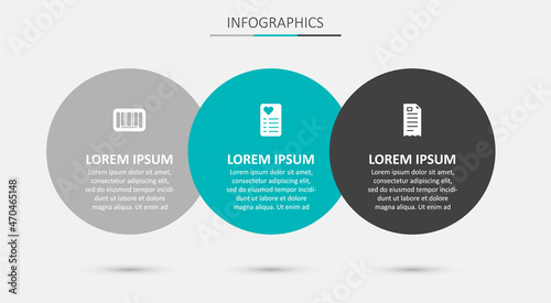 Set Shopping list, Barcode and Financial check. Business infographic template. Vector