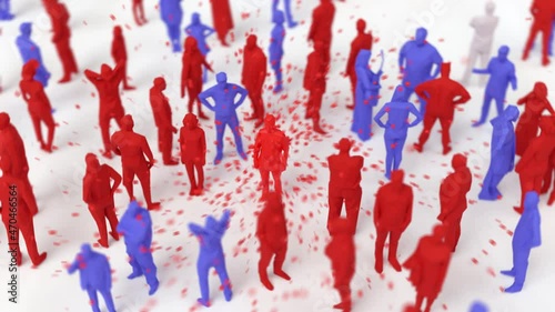 Spread of a viral infection in society. Gradual infection of people