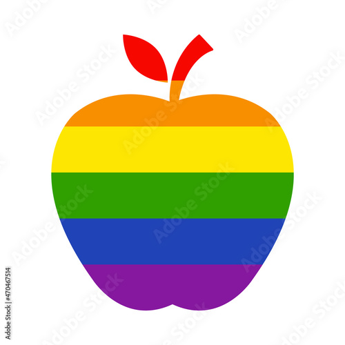 Apple lgbt icon, healthy raw symbol, foot sweet fruit, vector illustration design, eco diet