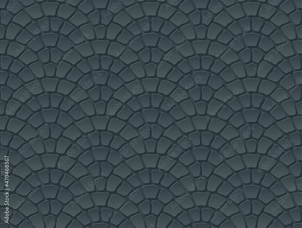 Pavement Retro Seamless Vector Pattern or Wallpaper with 3D effect.  - obrazy, fototapety, plakaty 