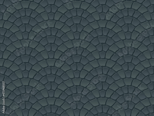Pavement Retro Seamless Vector Pattern or Wallpaper with 3D effect. 