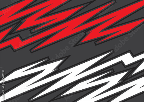 Simple background with red and white abstract zigzag lines pattern