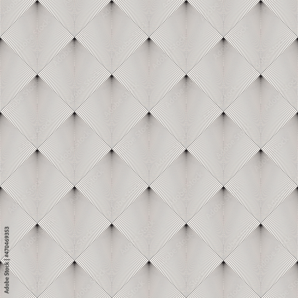 Abstract monochrome linear background. Seamless geometric mosaic rhombuses. Abstract monochrome linear background. Seamless geometric mosaic rhombuses.