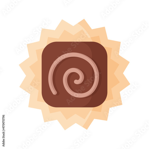 Square milk chocolate with icing