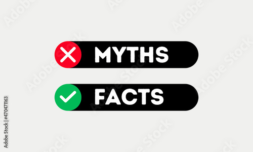 Facts myths vector symbol on white background. Myths facts icon vector color concept
